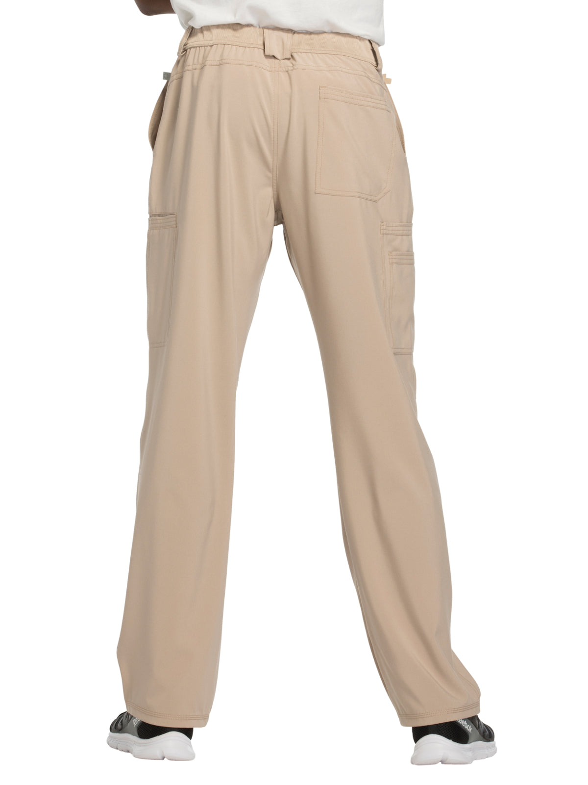 Men's Zip Fly Button Closure Tapered Leg Pant