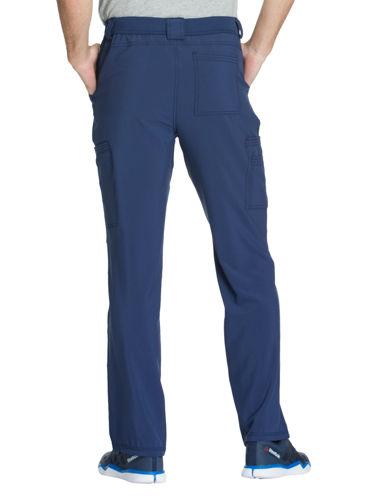 Men's Zip Fly Button Closure Tapered Leg Pant