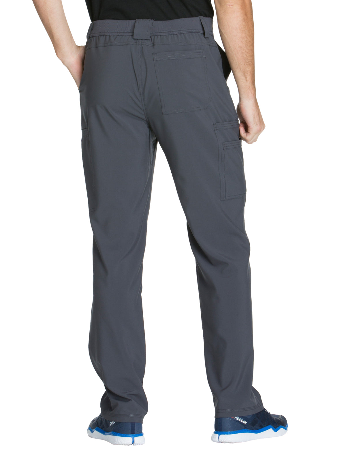 Men's Zip Fly Button Closure Tapered Leg Pant