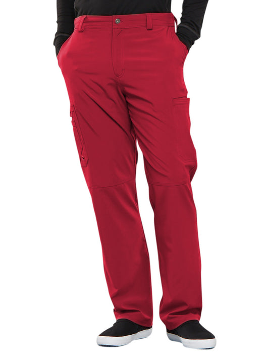 Men's Zip Fly Button Closure Tapered Leg Pant