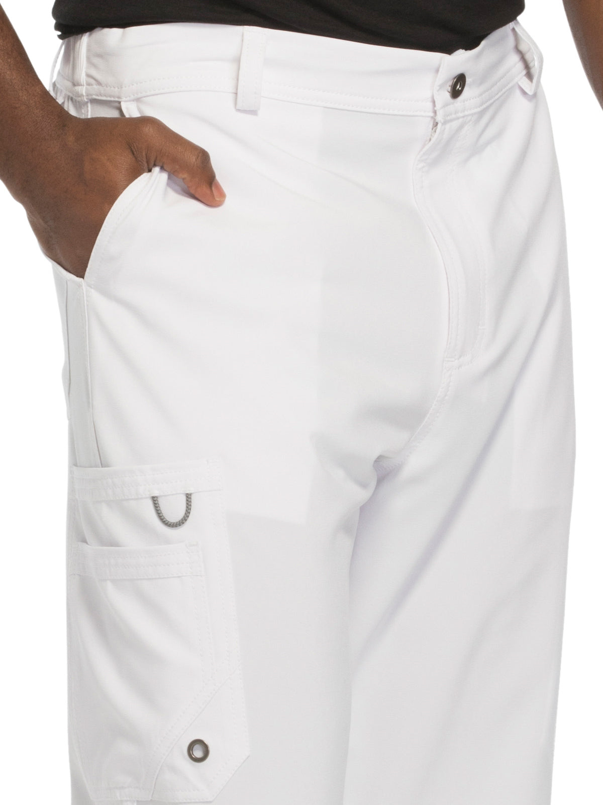 Men's Zip Fly Button Closure Tapered Leg Pant