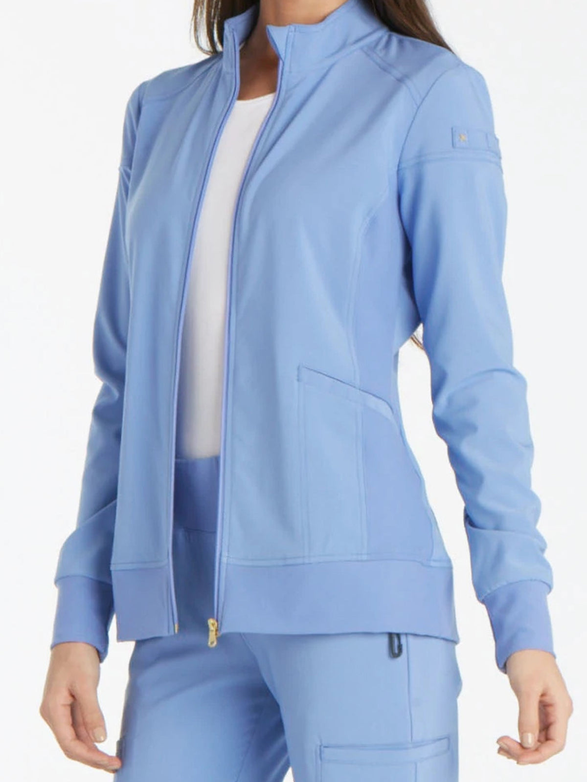 Women's 2 Pocket Zip Front Scrub Jacket