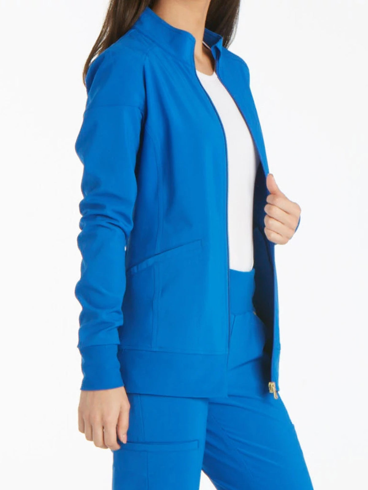 Women's 2 Pocket Zip Front Scrub Jacket