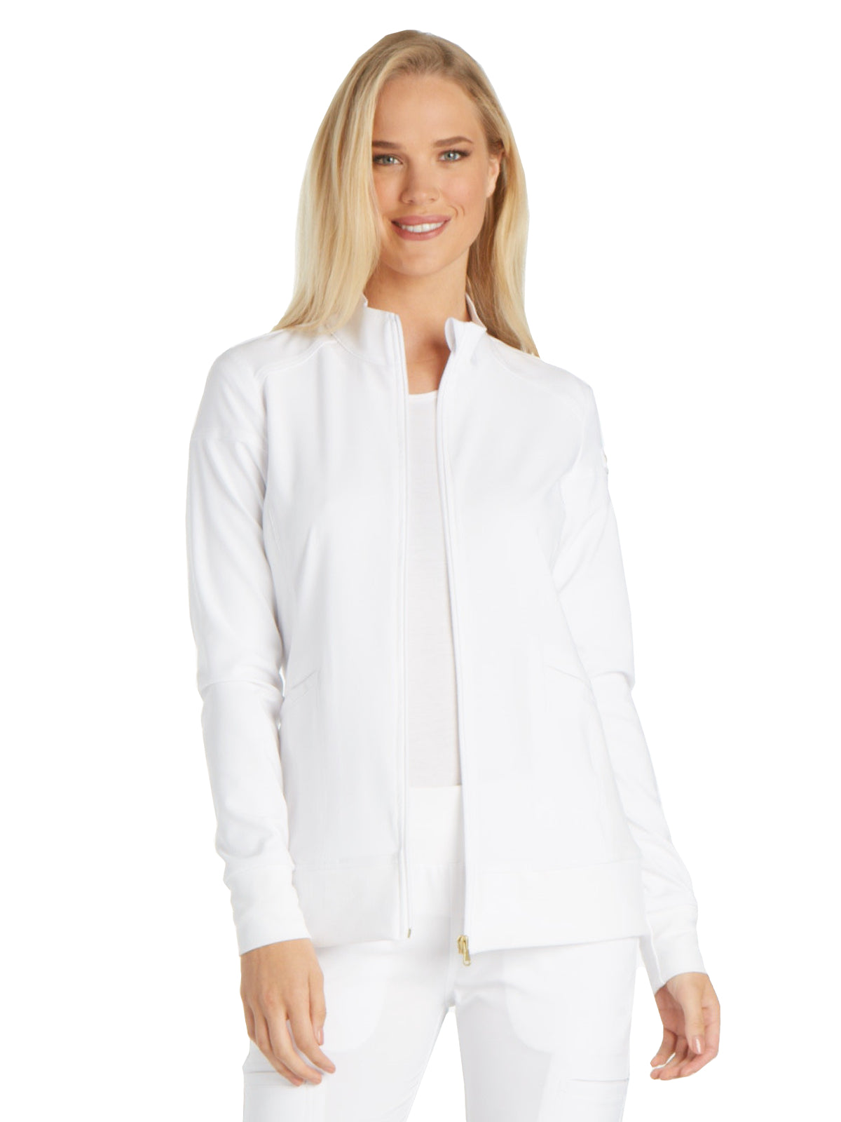 Women's 2 Pocket Zip Front Scrub Jacket