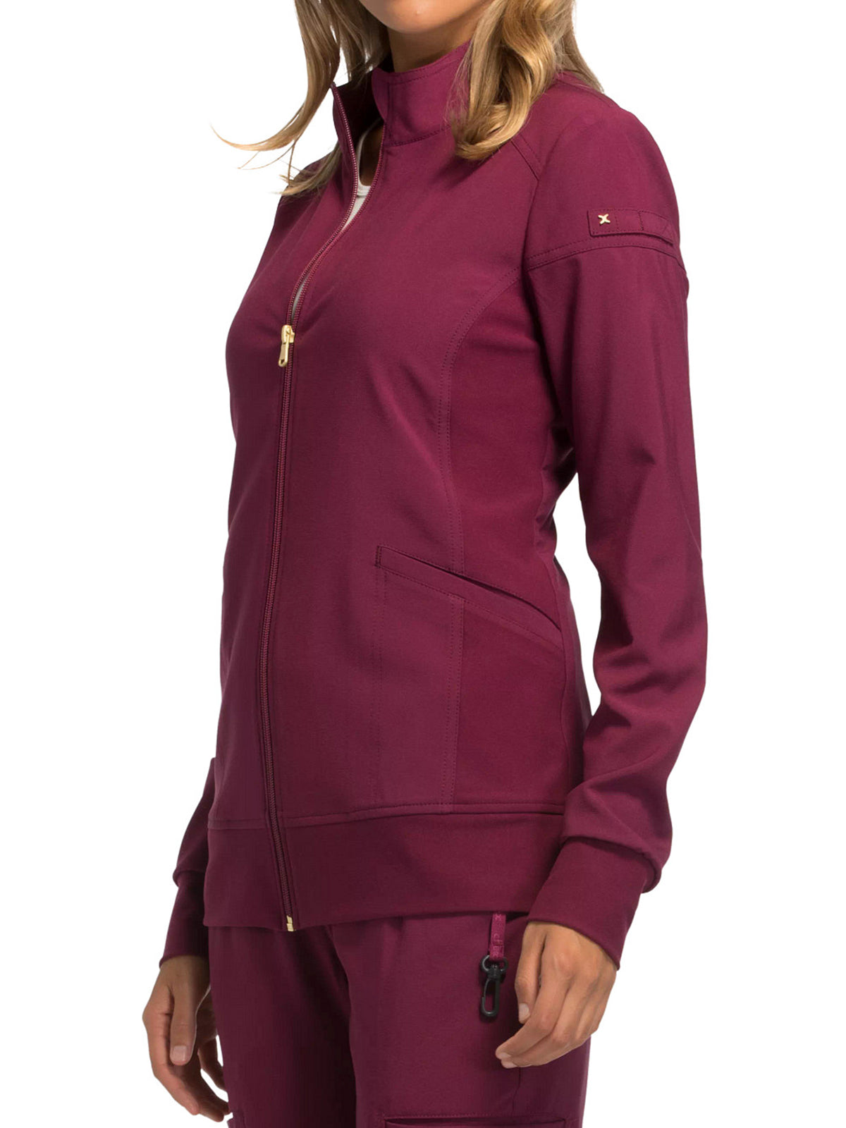 Women's 2 Pocket Zip Front Scrub Jacket