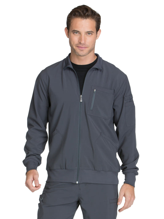 Men's 5-Pocket Zip Front Scrub Jacket