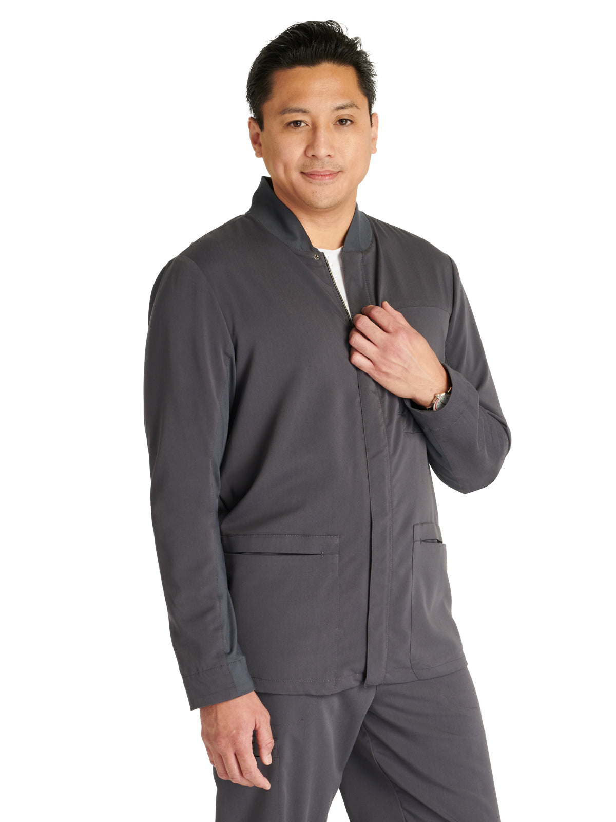 Men's Zip Front Scrub Jacket