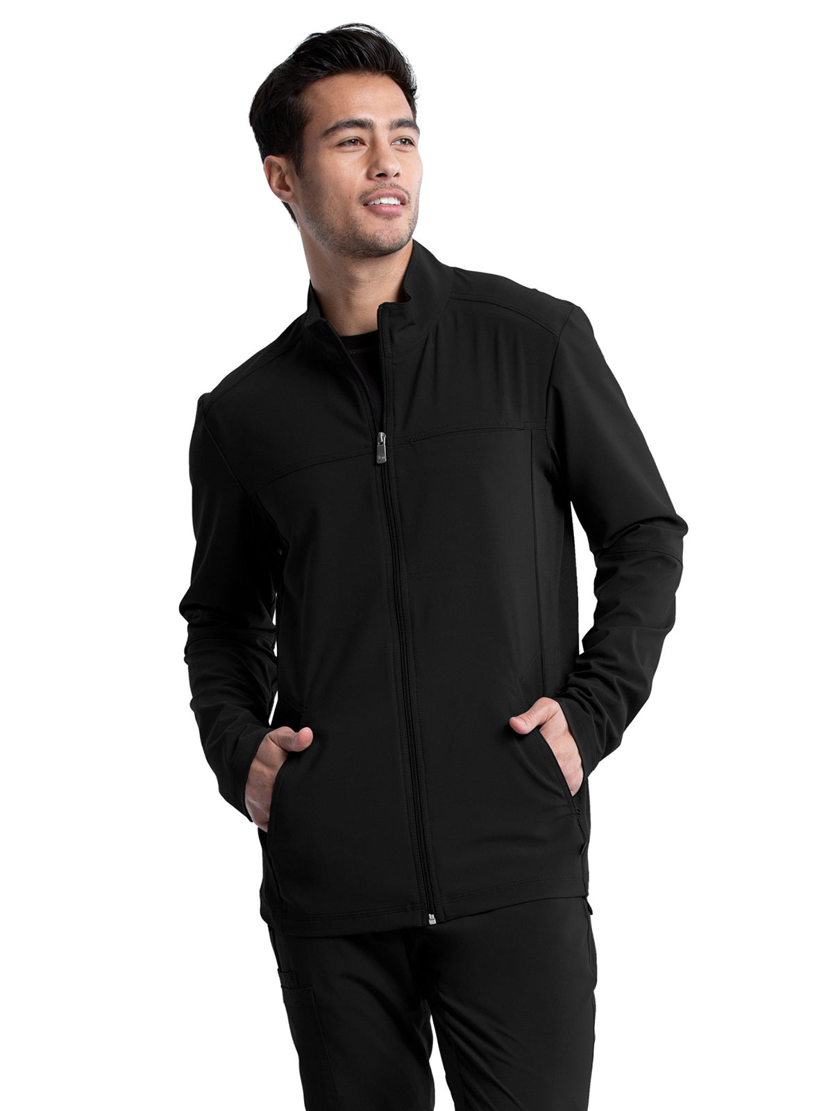 Men's Stand-up Collar Zip Front Jacket