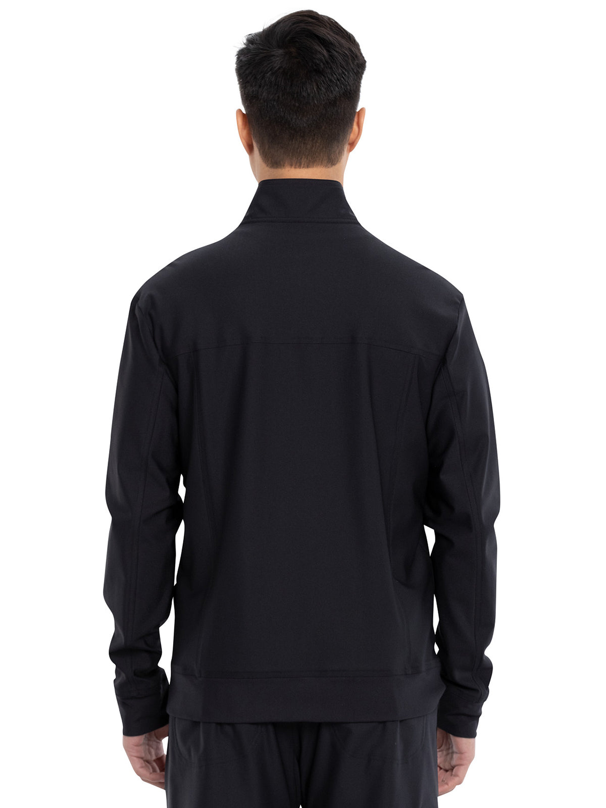 Men's Stand Up Collar Zip Front Scrub Jacket