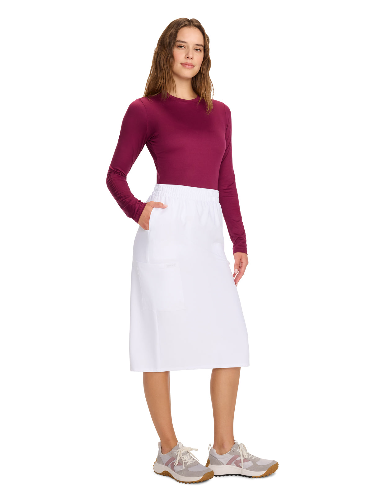 Women's 2-Pocket Elastic Waist Skirt