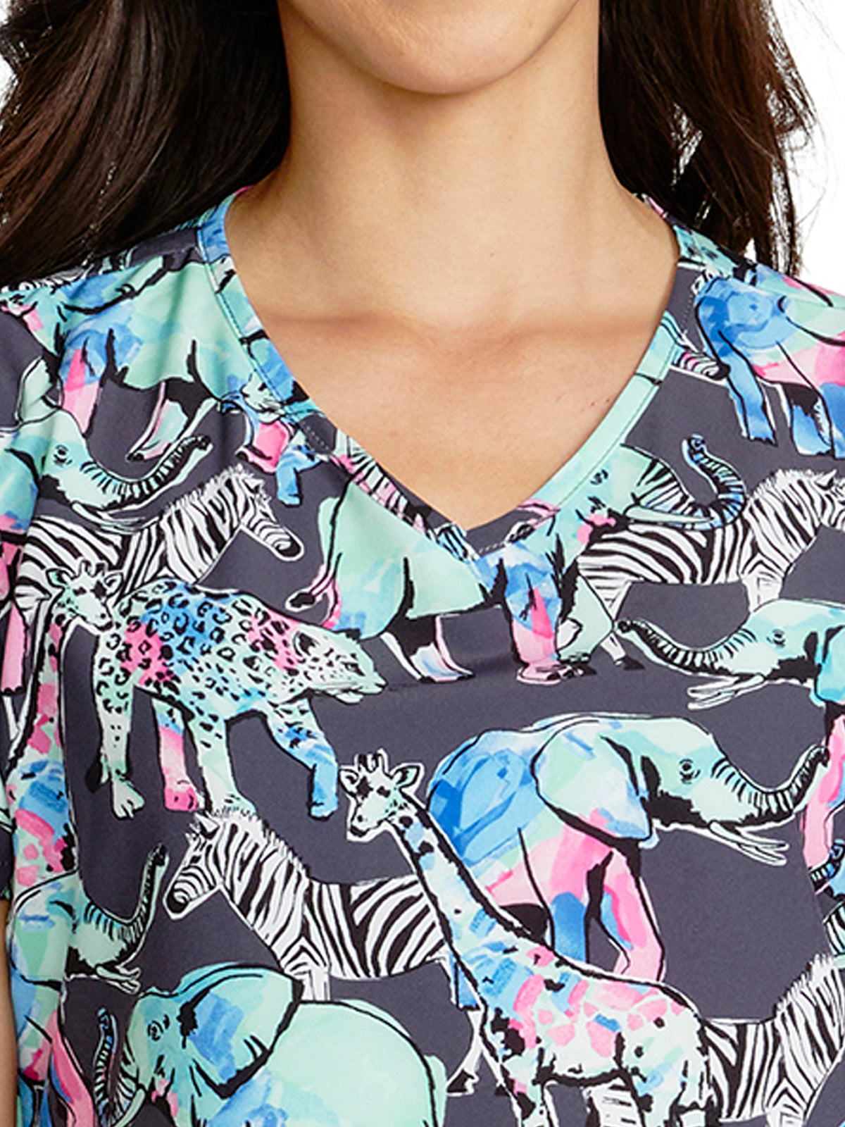 Women's V-Neck Print Top