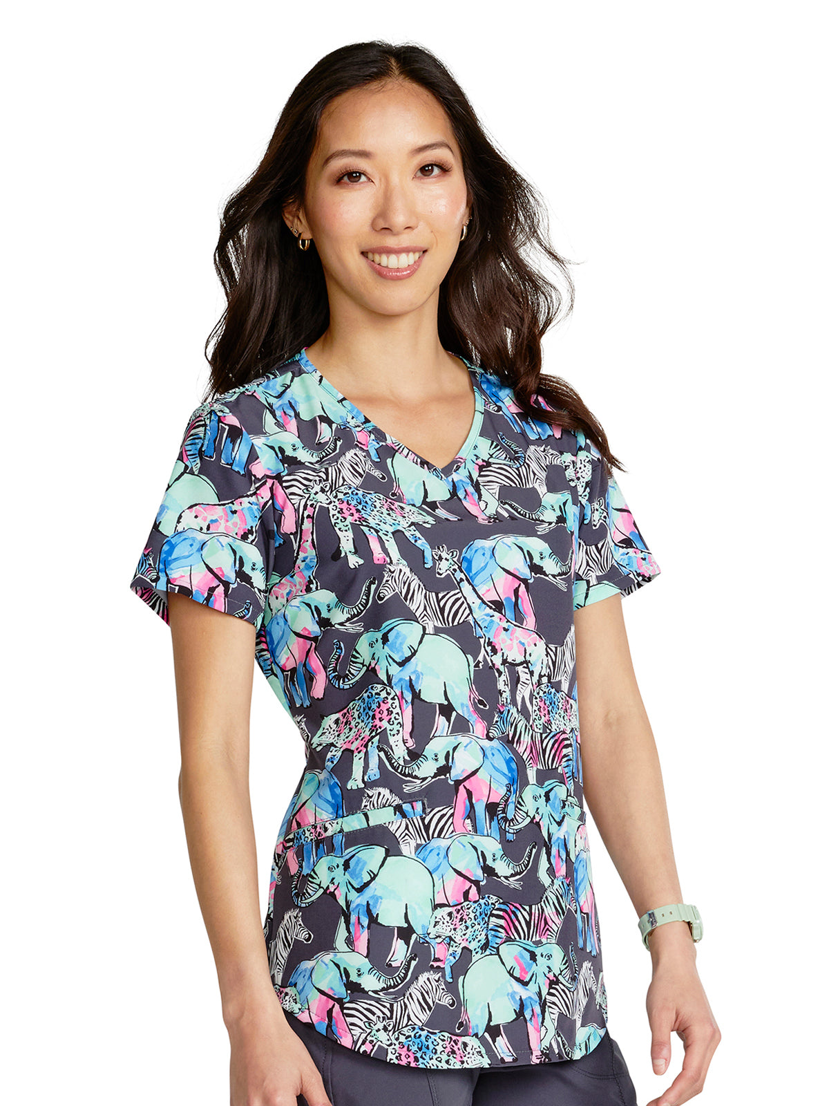 Women's V-Neck Print Top