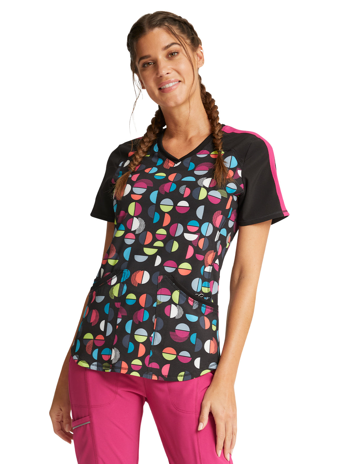 Women's V-Neck Print Scrub Top