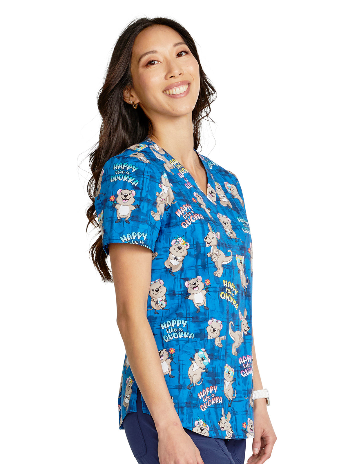 Women's V-Neck Print Top