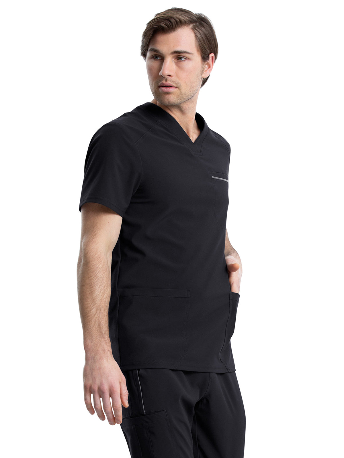 Men's Four-Pocket V-Neck Scrub Top