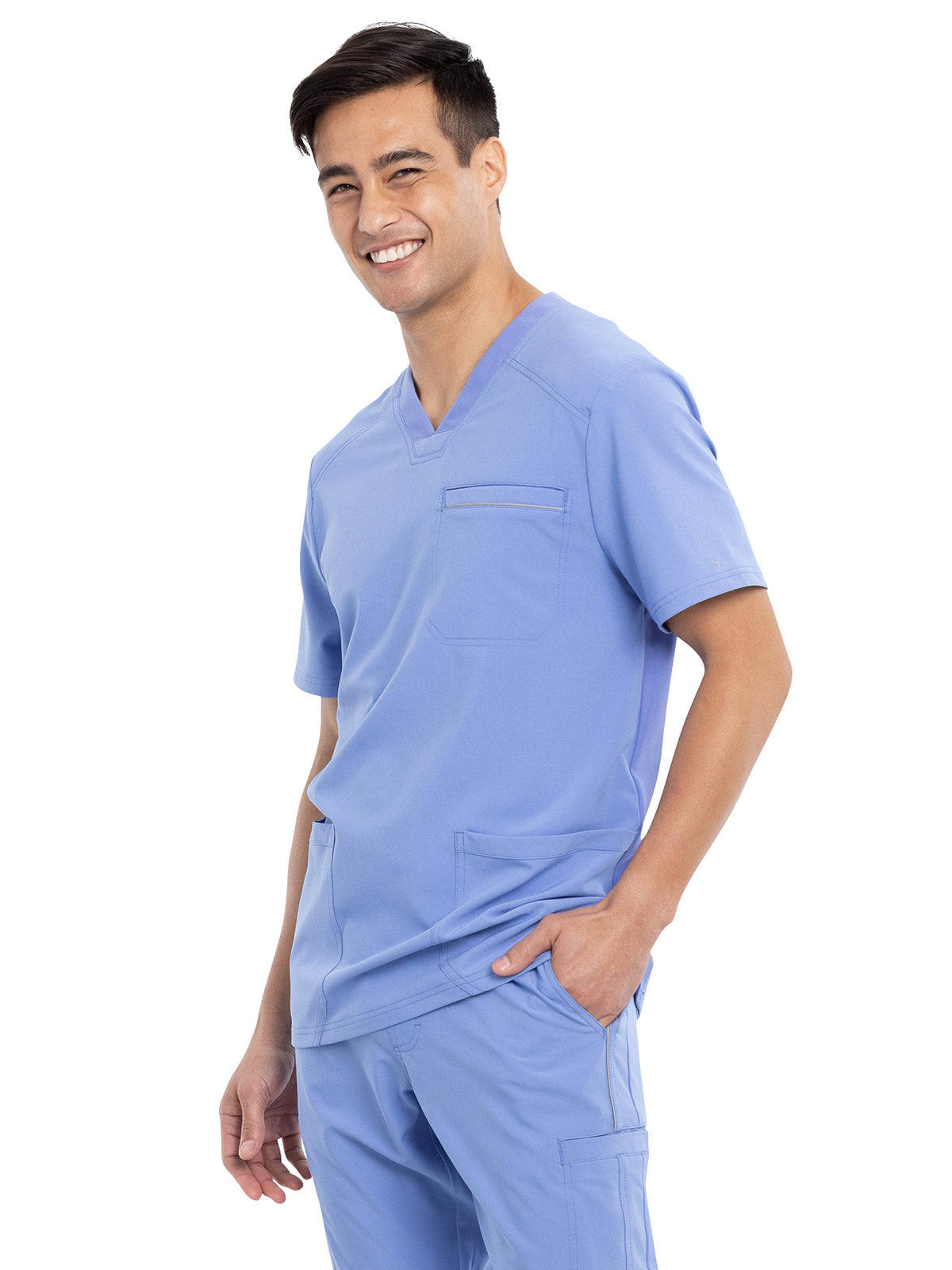 Men's Four-Pocket V-Neck Scrub Top