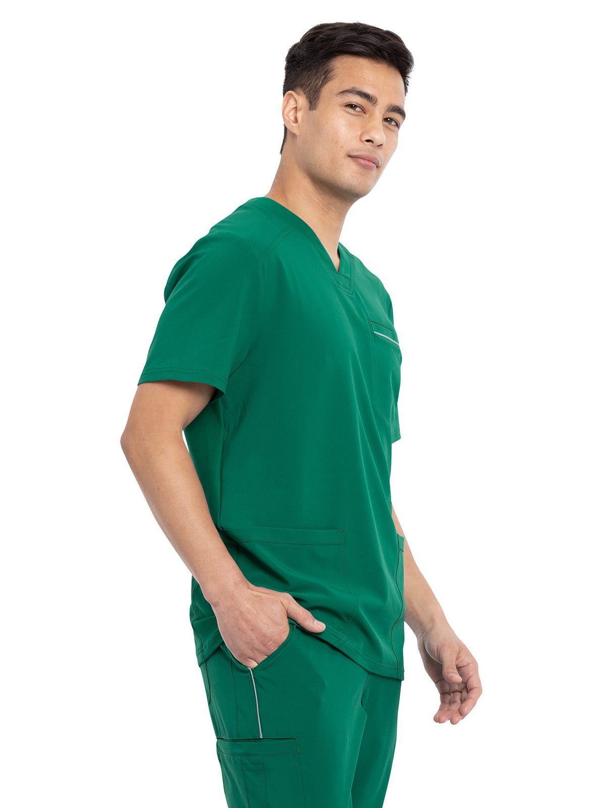 Men's Four-Pocket V-Neck Scrub Top