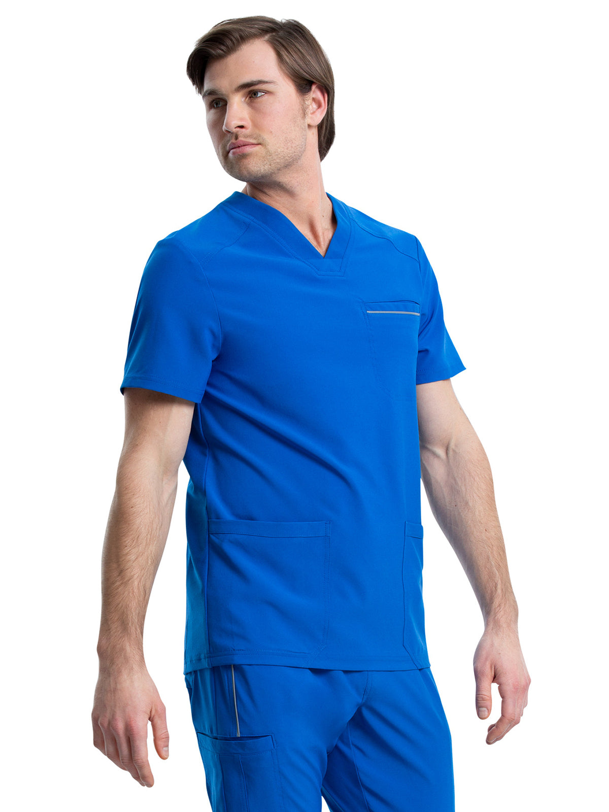 Men's Four-Pocket V-Neck Scrub Top