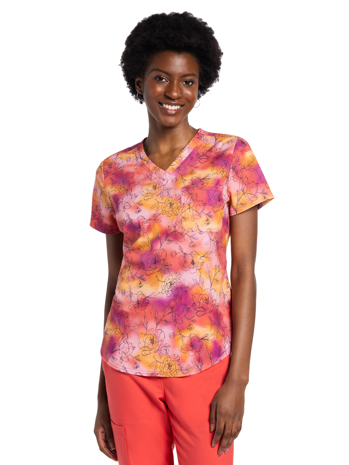 Women's V-Neck Tuckable Print Top