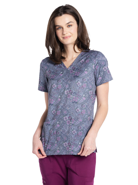 Women's V-Neck Print Top