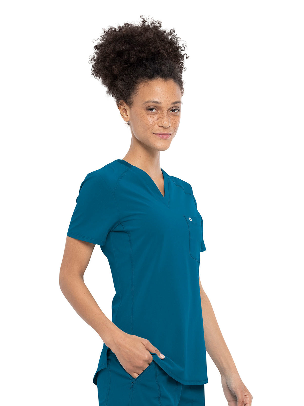 Women's Left Chest Pocket Tuckable V-Neck Top