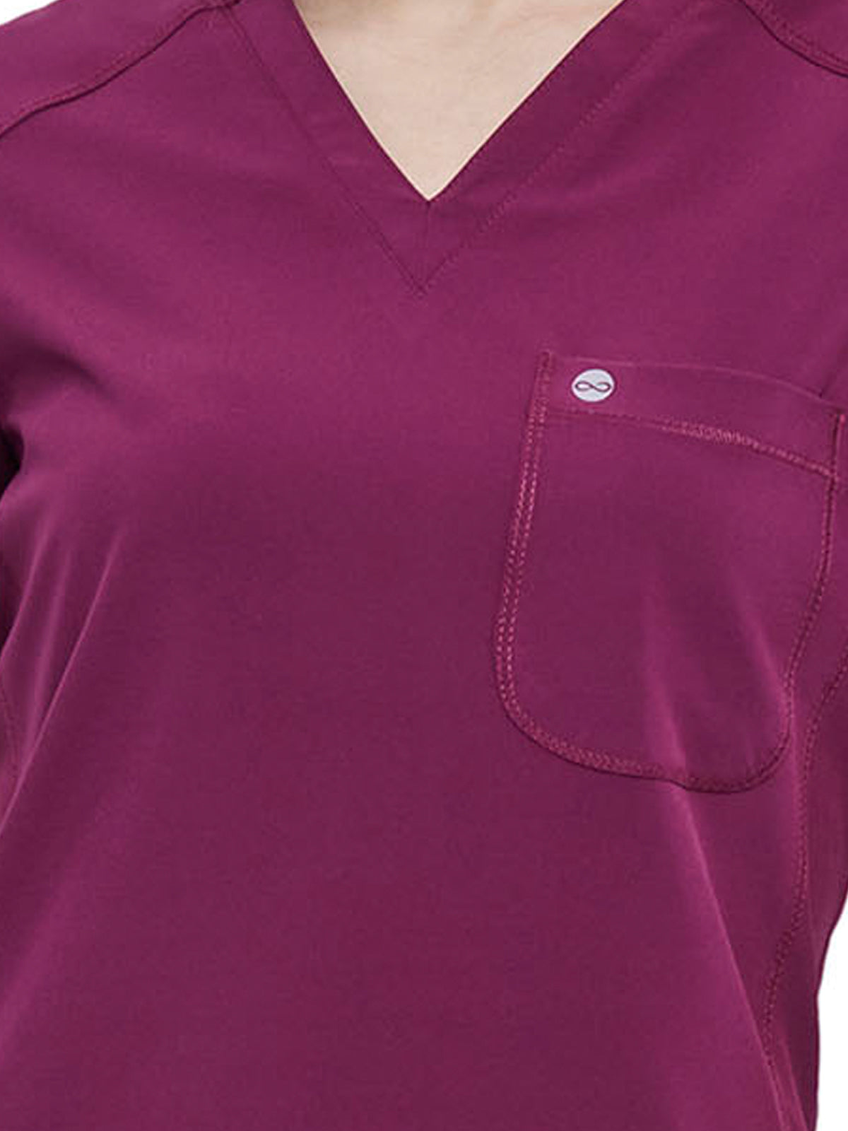 Women's Left Chest Pocket Tuckable V-Neck Top