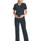 Women's 2-Pocket Maternity V-Neck Top - CK701A - Pewter
