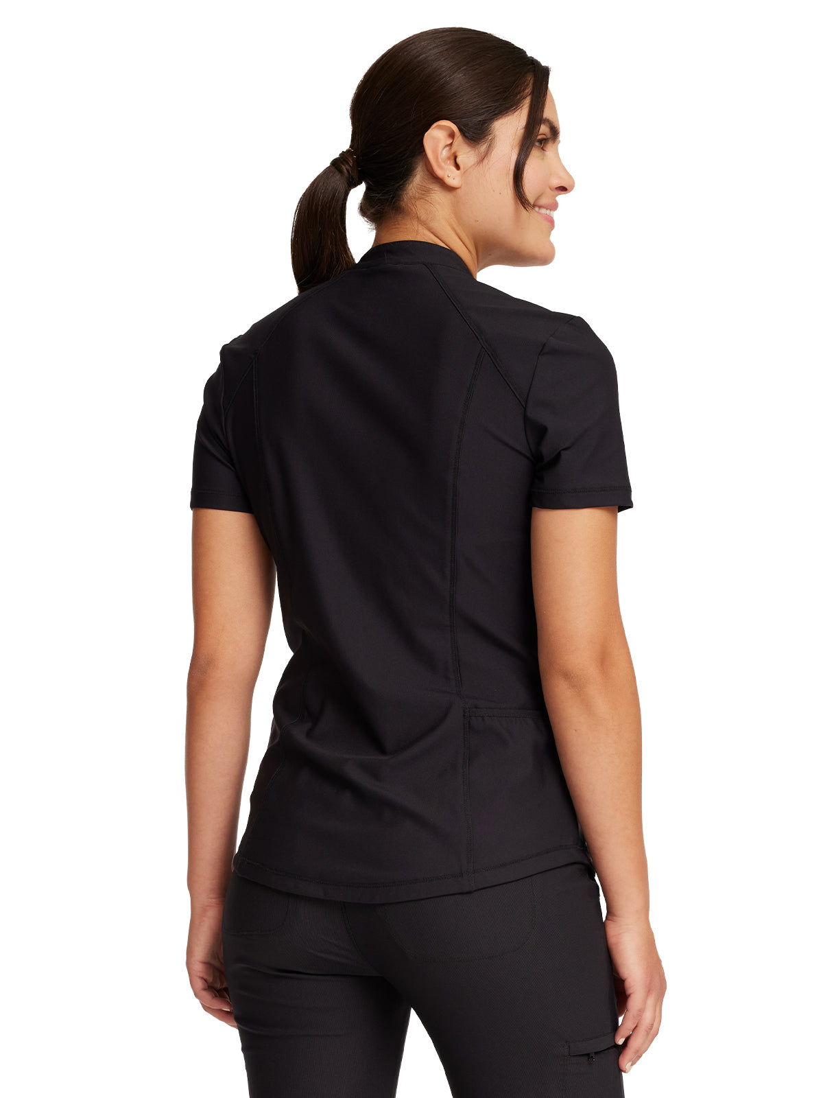 Women's Partial Zip Front Scrub Top