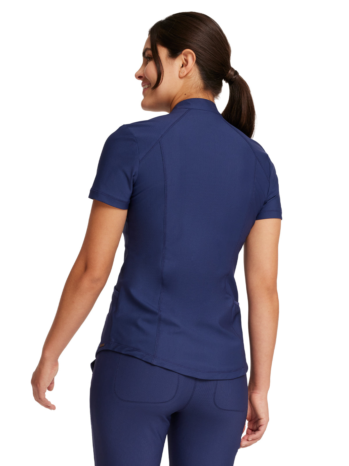 Women's Partial Zip Front Scrub Top