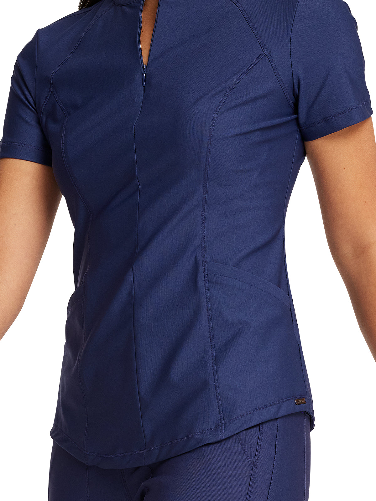 Women's Partial Zip Front Scrub Top