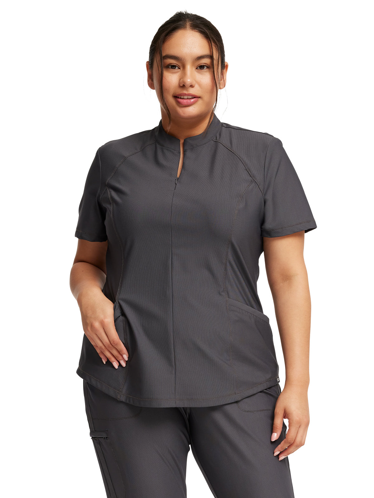 Women's Partial Zip Front Scrub Top