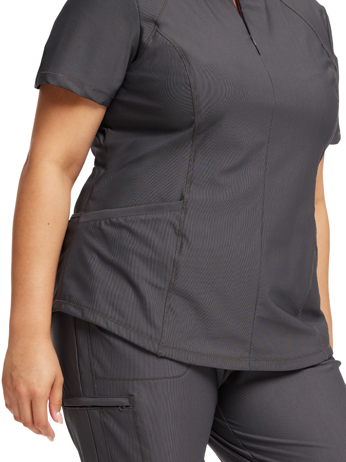 Women's Partial Zip Front Scrub Top