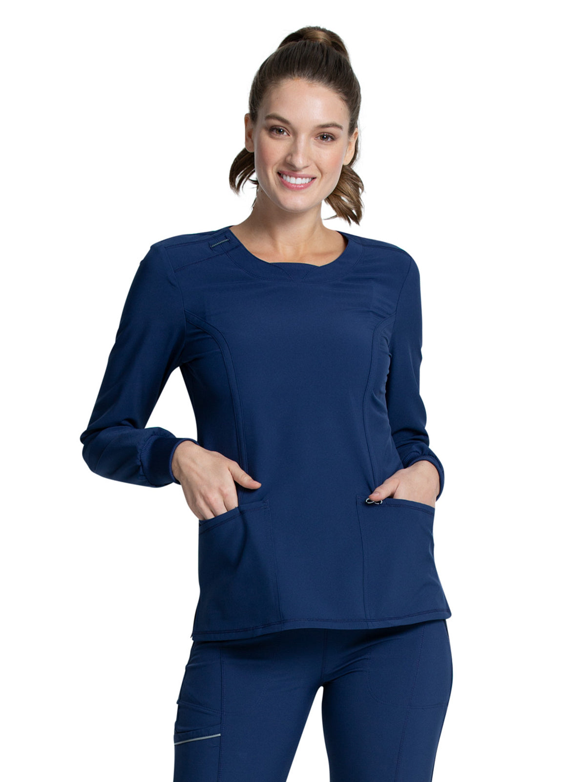 Women's 3 Pocket Long Sleeve V-Neck Top