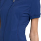 Women's Mixed Media Zip Front V-Neck Top