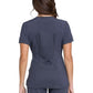 Women's Mixed Media Zip Front V-Neck Top