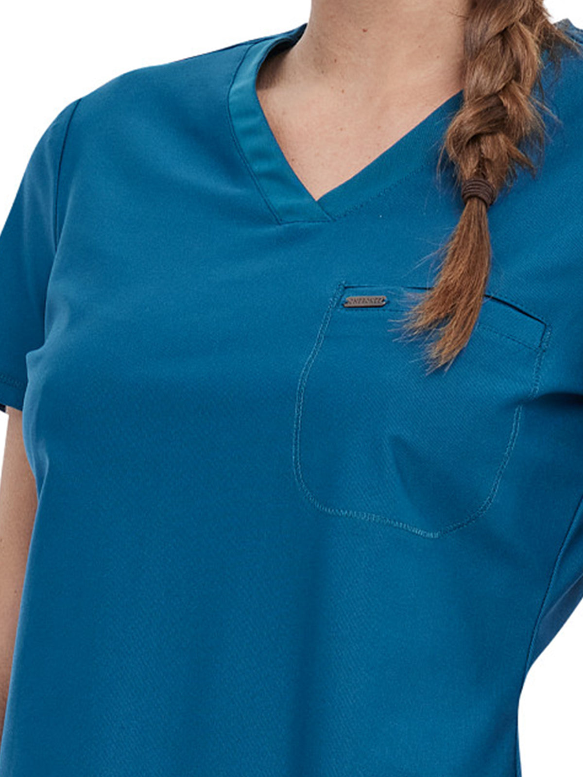 Women's 1-Pocket Tuckable V-Neck Scrub Top