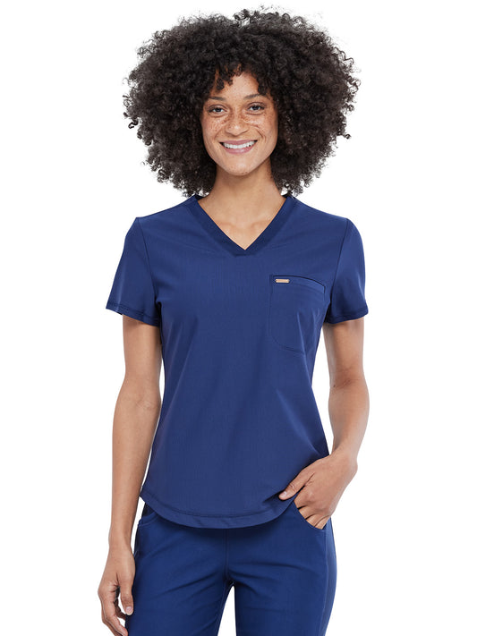 Women's 1-Pocket Tuckable V-Neck Scrub Top