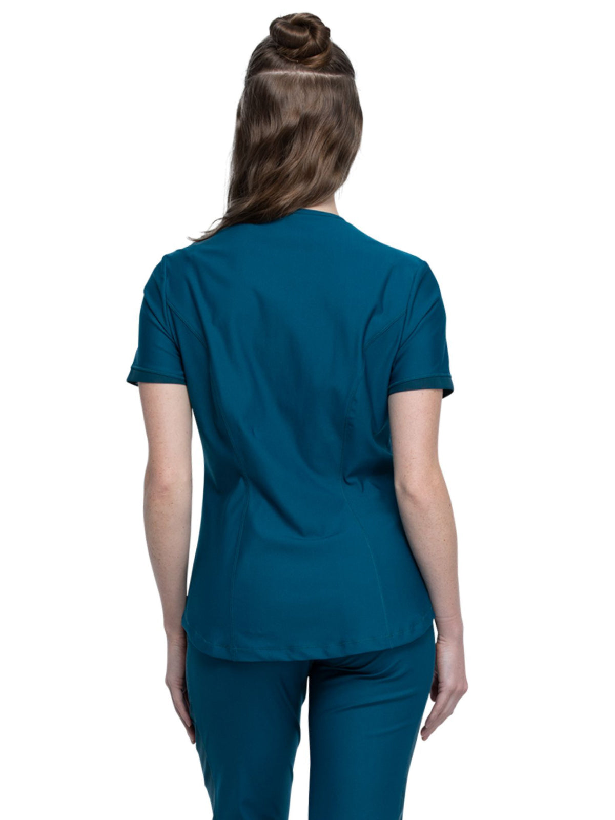 Women's Curved Hemline V-Neck Scrub Top