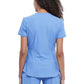 Women's Curved Hemline V-Neck Top - CK840 - Ciel Blue
