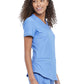 Women's Curved Hemline V-Neck Top - CK840 - Ciel Blue