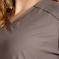 Women's Curved Hemline V-Neck Top - CK840 - Iron