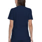 Women's Curved Hemline V-Neck Top - CK840 - Navy
