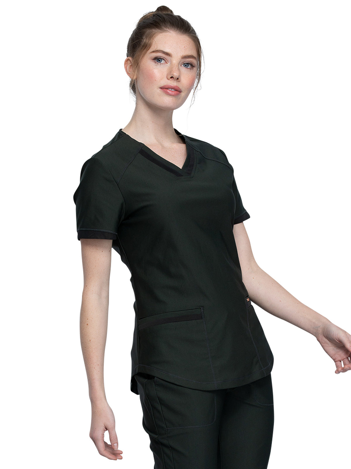 Women's Curved Hemline V-Neck Scrub Top