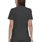 Women's Curved Hemline V-Neck Top - CK840 - Pewter