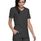 Women's Curved Hemline V-Neck Top - CK840 - Pewter