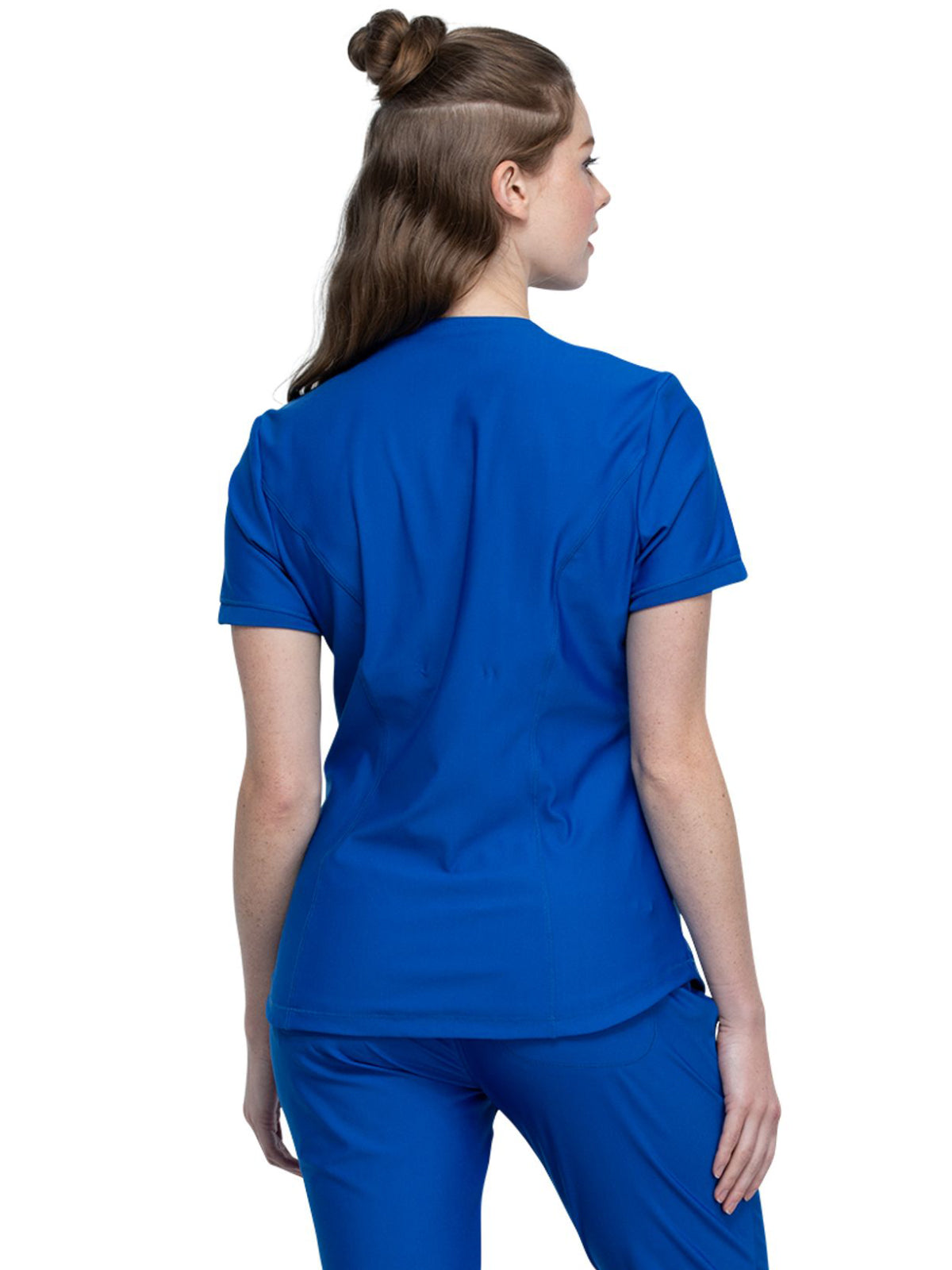 Women's Curved Hemline V-Neck Scrub Top