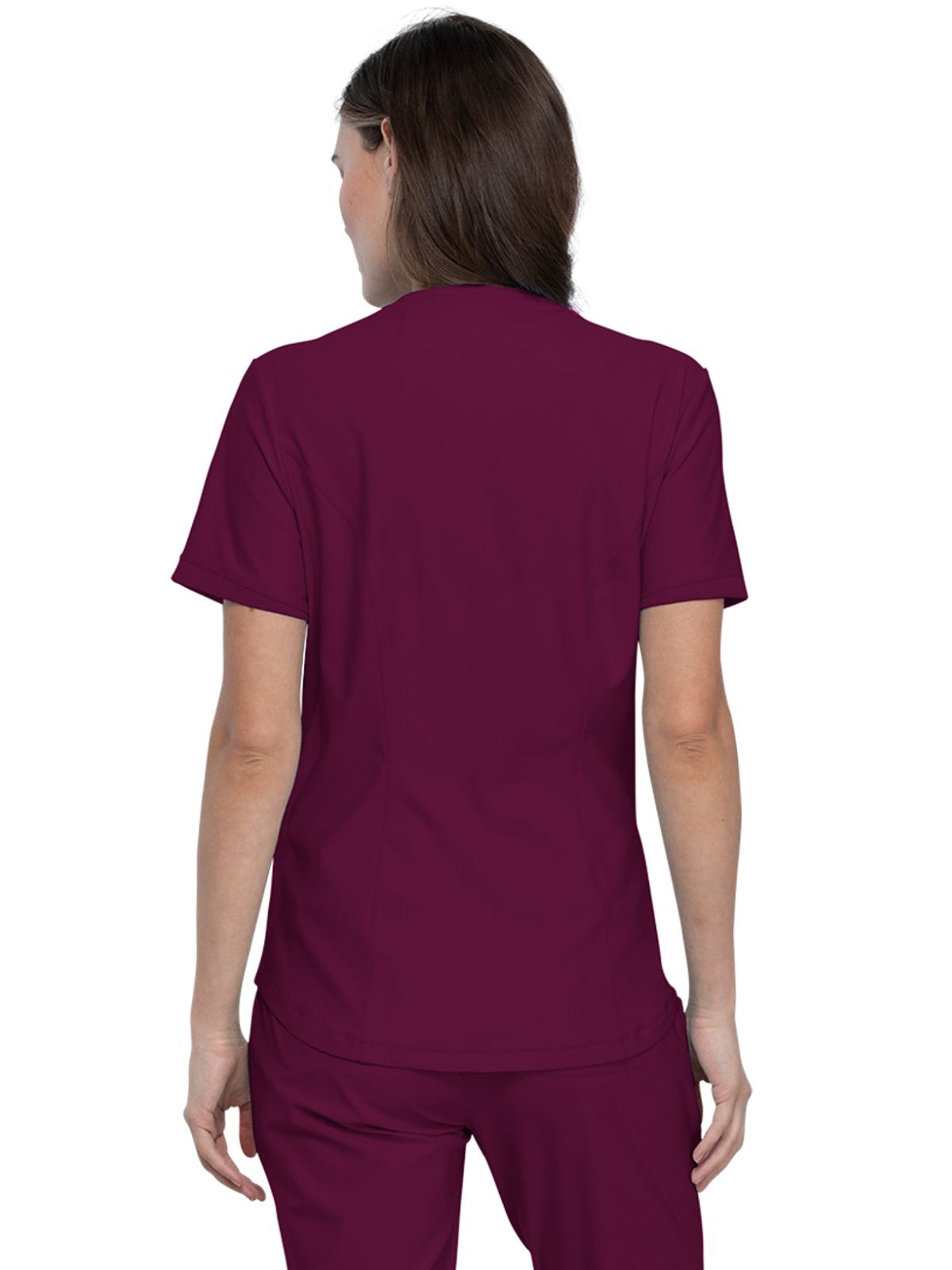 Women's Curved Hemline V-Neck Scrub Top