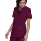 Women's Curved Hemline V-Neck Top - CK840 - Wine