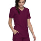 Women's Curved Hemline V-Neck Top - CK840 - Wine