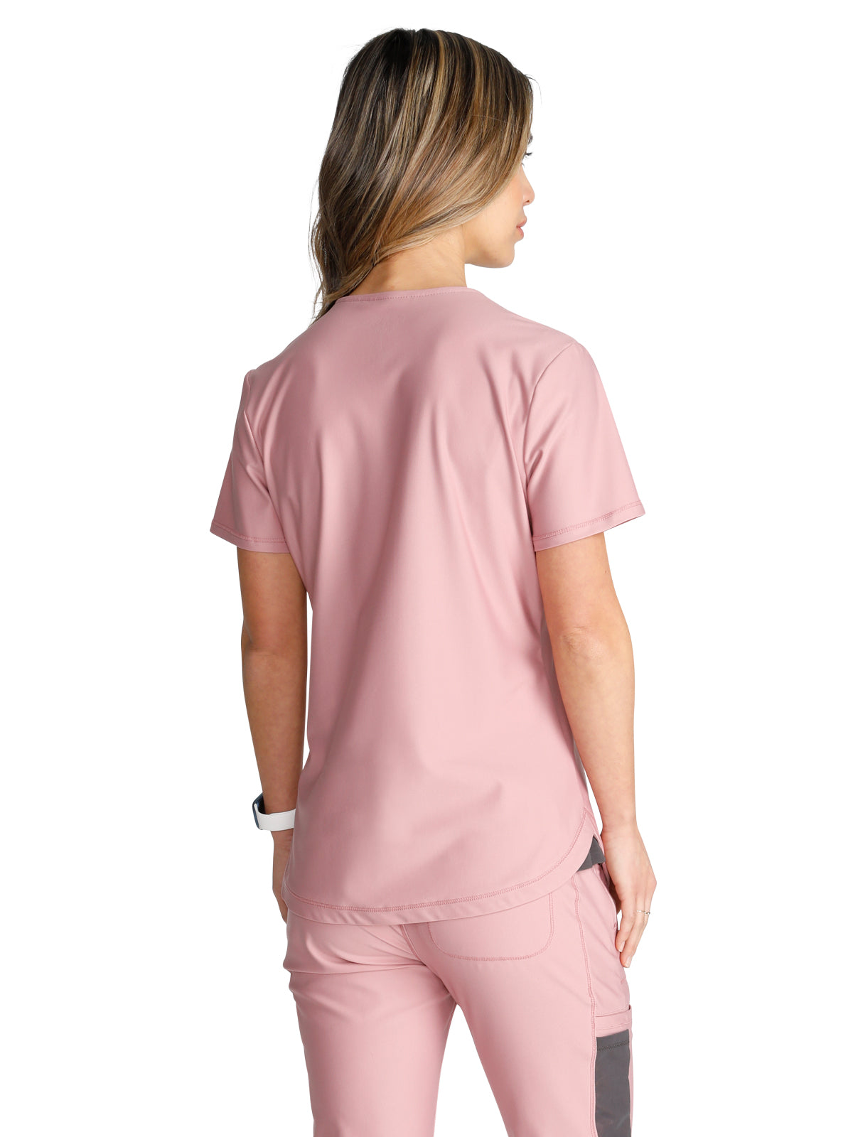 Women's 2-Pocket Contemporary V-Neck Scrub Top